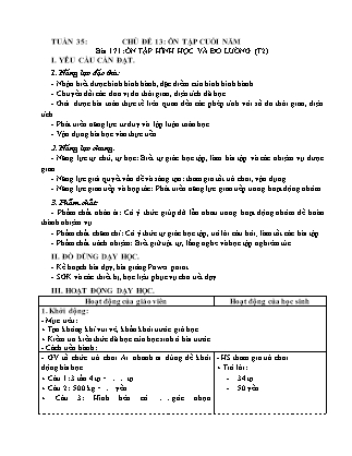 Giáo án Toán Lớp 4 (Kết nối tri thức) - Tuần 35