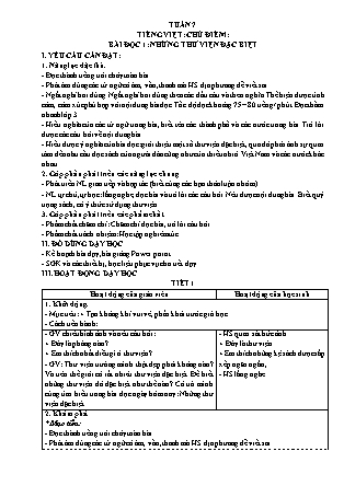 Giáo án Tiếng Việt 4 Cánh Diều - Tuần 7 - Bài đọc 1 Những thư viện đặc biệt