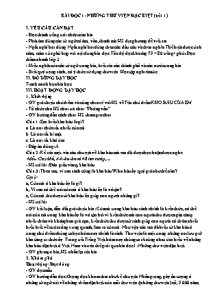 Giáo án Tiếng Việt 4 sách Cánh Diều - Bài đọc 1 Những thư viện đặc biệt (Tiết 1)