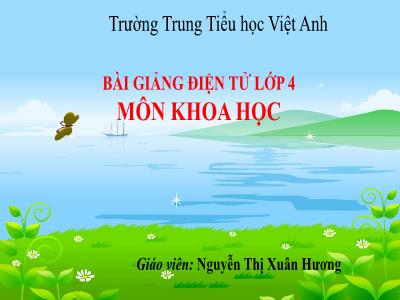 Bài giảng môn Khoa Học Lớp 4 - Tuần 1, Bài 2: Trao đổi chất ở người (GV: Nguyễn Thị Xuân Hương)