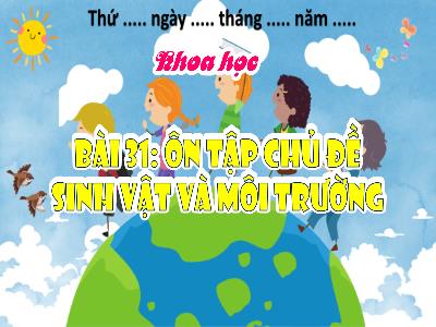 Bài giảng môn Khoa Học Lớp 4 - Tuần 34, Bài 31: Ôn tập Chủ đề Sinh vật và Môi trường