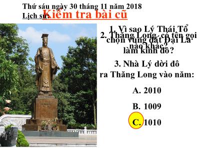 Bài giảng môn Lịch Sử và Địa Lí Lớp 4 - Bài 10: Chùa thời Lý (GV: Nguyễn Thị Hạnh - Năm học 2018-2019)