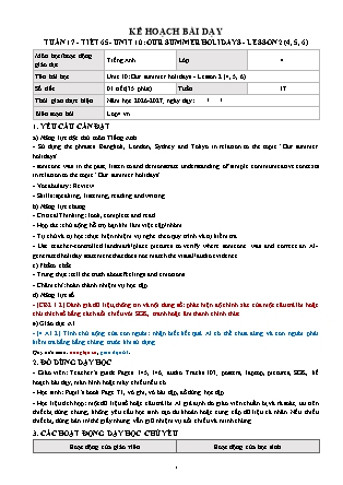 Kế hoạch bài dạy môn Tiếng Anh lớp 4 Global Success - Tuần 17 - Năm học 2026-2027 (Tích hợp Năng lực số và AI)