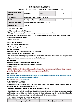Kế hoạch bài dạy môn Tiếng Anh lớp 4 Global Success - Tuần 19 - Năm học 2026-2027 (Tích hợp Năng lực số và AI)