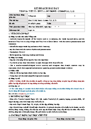 Kế hoạch bài dạy môn Tiếng Anh lớp 4 Global Success - Tuần 20 - Năm học 2026-2027 (Tích hợp Năng lực số và AI)