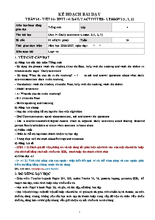 Kế hoạch bài dạy môn Tiếng Anh lớp 4 Global Success - Tuần 24 - Năm học 2026-2027 (Tích hợp Năng lực số và AI)