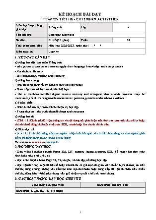Kế hoạch bài dạy môn Tiếng Anh lớp 4 Global Success - Tuần 27 - Năm học 2026-2027 (Tích hợp Năng lực số và AI)