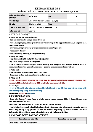 Kế hoạch bài dạy môn Tiếng Anh lớp 4 Global Success - Tuần 30 - Năm học 2026-2027 (Tích hợp Năng lực số và AI)