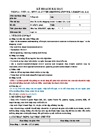 Kế hoạch bài dạy môn Tiếng Anh lớp 4 Global Success - Tuần 31 - Năm học 2026-2027 (Tích hợp Năng lực số và AI)