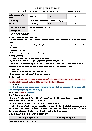 Kế hoạch bài dạy môn Tiếng Anh lớp 4 Global Success - Tuần 32 - Năm học 2026-2027 (Tích hợp Năng lực số và AI)