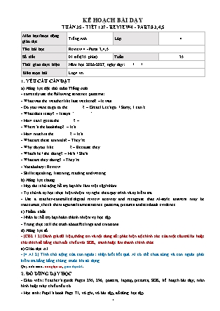 Kế hoạch bài dạy môn Tiếng Anh lớp 4 Global Success - Tuần 35 - Năm học 2026-2027 (Tích hợp Năng lực số và AI)