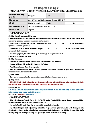 Kế hoạch bài dạy môn Tiếng Anh lớp 4 Global Success - Tuần 4 - Năm học 2026-2027 (Tích hợp Năng lực số và AI)