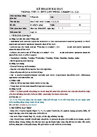 Kế hoạch bài dạy môn Tiếng Anh lớp 4 Global Success - Tuần 5 - Năm học 2026-2027 (Tích hợp Năng lực số và AI)