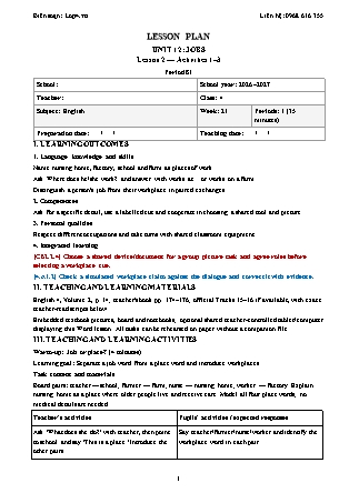 Kế hoạch bài dạy Tiếng Anh Global Success Lớp 4 - Tuần 21 - Năm học 2026-2027 (Tích hợp Năng lực số và AI)