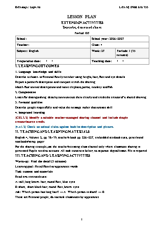 Kế hoạch bài dạy Tiếng Anh Global Success Lớp 4 - Tuần 27 - Năm học 2026-2027 (Tích hợp Năng lực số và AI)