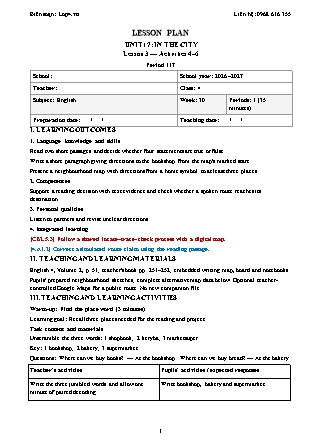 Kế hoạch bài dạy Tiếng Anh Global Success Lớp 4 - Tuần 30 - Năm học 2026-2027 (Tích hợp Năng lực số và AI)