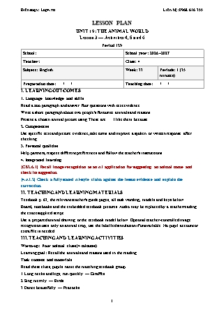 Kế hoạch bài dạy Tiếng Anh Global Success Lớp 4 - Tuần 33 - Năm học 2026-2027 (Tích hợp Năng lực số và AI)
