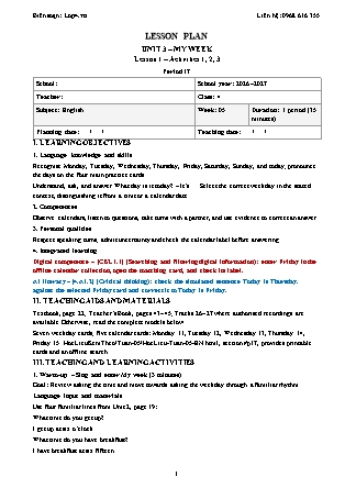 Kế hoạch bài dạy Tiếng Anh Global Success Lớp 4 - Tuần 5 - Năm học 2026-2027 (Tích hợp Năng lực số và AI)