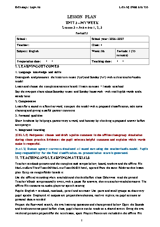 Kế hoạch bài dạy Tiếng Anh Global Success Lớp 4 - Tuần 6 - Năm học 2026-2027 (Tích hợp Năng lực số và AI)