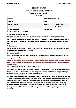 Kế hoạch bài dạy Tiếng Anh Global Success Lớp 4 - Tuần 7 - Năm học 2026-2027 (Tích hợp Năng lực số và AI)