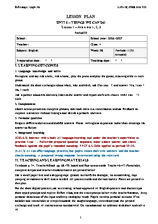 Kế hoạch bài dạy Tiếng Anh Global Success Lớp 4 - Tuần 8 - Năm học 2026-2027 (Tích hợp Năng lực số và AI)