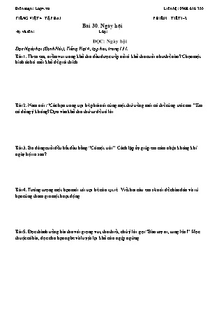 Phiếu Bài tập hằng ngày Tiếng Việt 4 - Bài 30. Ngày hội - Kết nối tri thức (Năm học 2026-2027)