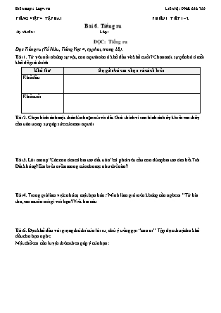 Phiếu Bài tập hằng ngày Tiếng Việt 4 - Bài 6. Tiếng ru - Kết nối tri thức (Năm học 2026-2027)