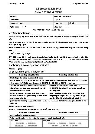 Kế hoạch bài dạy Toán Lớp 4 - Tuần 8 - Năm học 2026-2027 (Tích hợp năng lực số và AI)